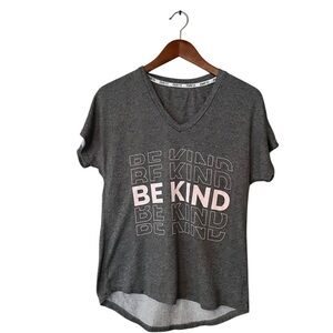 Born “Be Kind” Graphic Tee | Gray V-Neck | Size Medium | Soft High-Low Hem